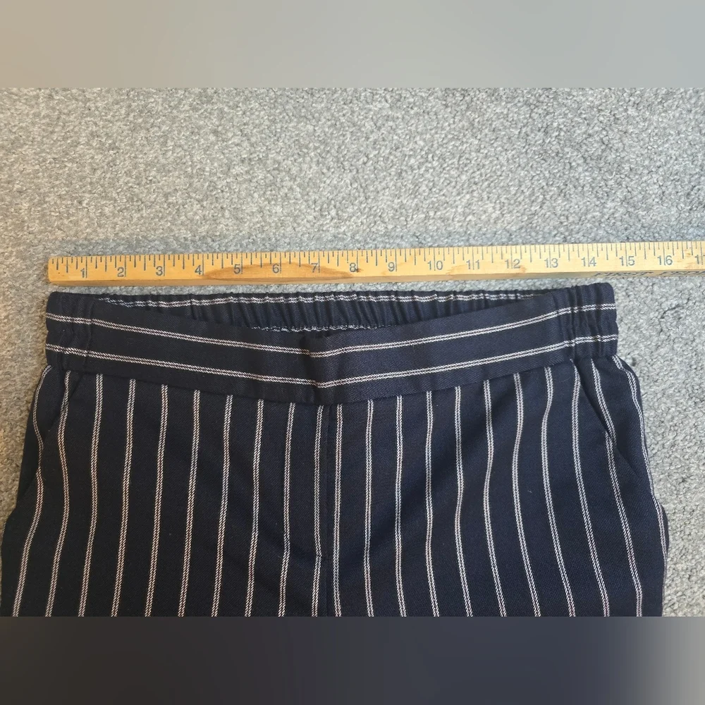 Cynthia Rowley Striped Straight Leg Trousers Navy & White Pockets Ladies Size 4